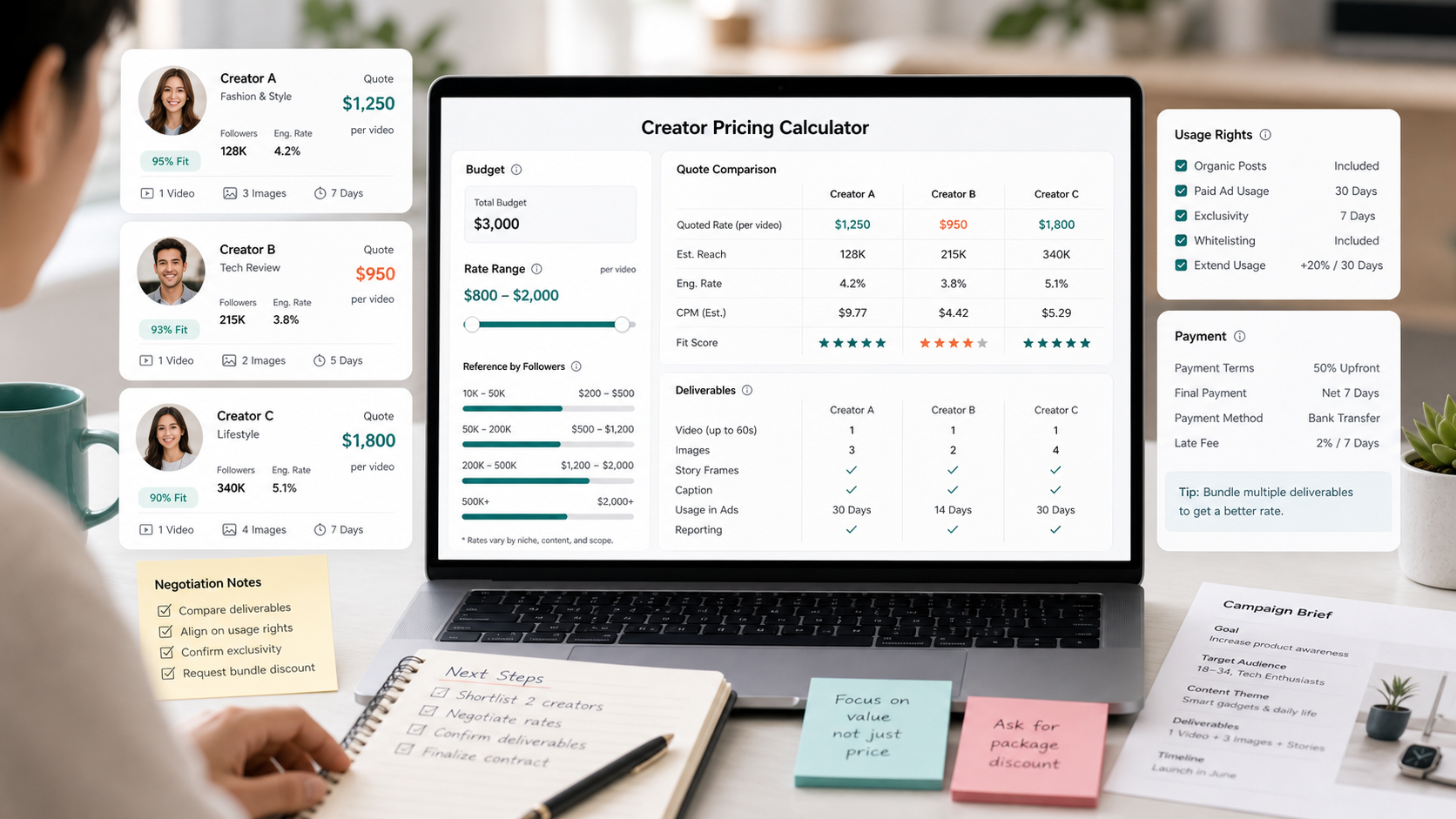 Influencer Rate Negotiation: Budget, Deliverables and Usage Rights