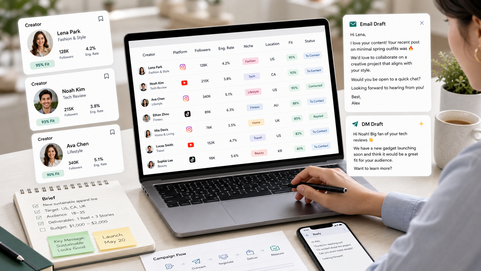 Influencer Outreach Email Templates: First Message, DM and Follow-Up